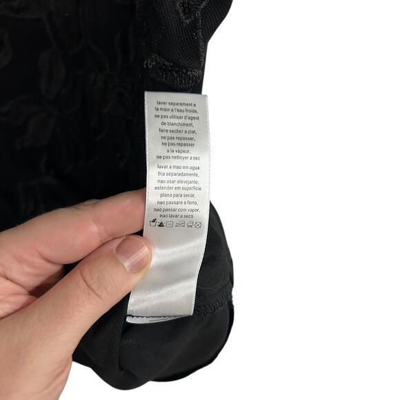 Alex Evenings Black Floral Embroidered Tank Top XL Glam Cocktail Elegant Formal - Picture 6 of 6